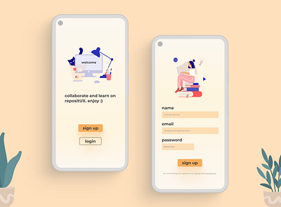 Daily UI 001 sign up page app dailyui dailyuichallenge signup ui