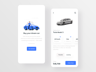 Dream Car Mobile App android app app app design car clean design interface ios minimal product smart app tesla ui ux vehicle