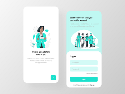 Health Care App appdesign appdesigner care health health app health care healthcare mobile mobile app mobile design mobile ui