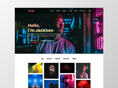 Snapy - Photography Website Template adobe xd gallery images photo photogallery photography photography portfolio photography website
