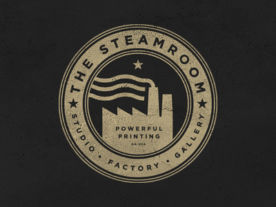 Steam distressed industrial logomark mark steam