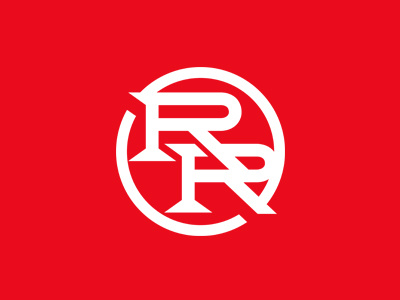 RR branding logo monogram r raised