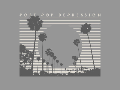 Post Pop california depression design halftone iggy pop josh homme merch palm trees post pop rock t shirt