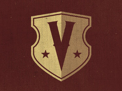 V crossfit emblem shield stars texture v