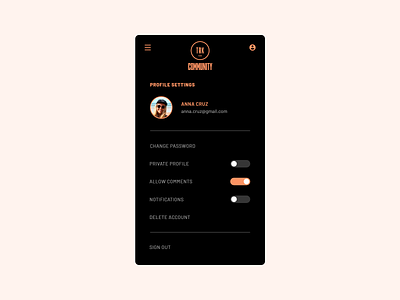 DailyUI #007 / Settings dailyui settings ui