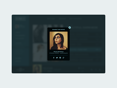 DailyUI #010 / Social Share dailyui music app share social ui