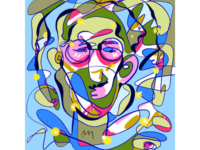 Portrait Man with glasses abstract abstract art abstraction boy character design drawing face faces figure freehand freehand drawing glasses illustration man men portrait procreate sketch sketchbook