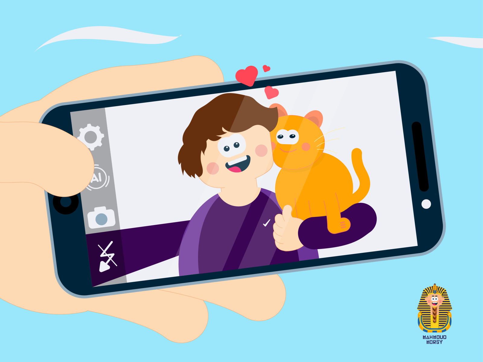 Selfie With Cat By Mahmoud Morsy On Dribbble
