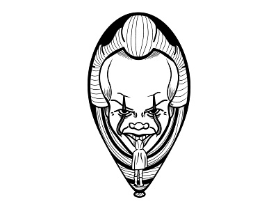 Pennywise animation clown design digital art digital illustration film horror illustration it pennywise procreate procreate app stephen king tattoo design tv