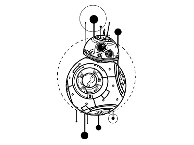BB8 animation bb8 design digital art digital illustration disney droid droids film illustration jedi lucasfilm procreate procreate app rebellion star wars tattoo design tv