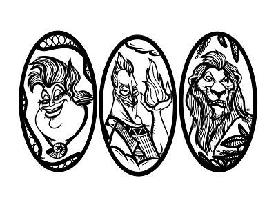 Disney Villains animation design digital art digital illustration disney disney art disney villains film hades hercules illustration little mermaid procreate procreate app scar tattoo design the lion king tv ursula villains