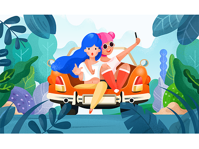 Travel With You-1 car forest girl relax travel