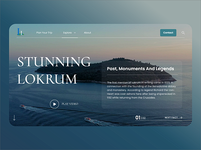 Lokrum Island Header Concept adobe xd design graphic design header layout modern portfolio typography ui web design website whitespace