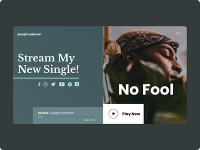 Music Artist Landing Page Concept design figma graphic design header landing page layout modern music musician portfolio typography ui web development website whitespace