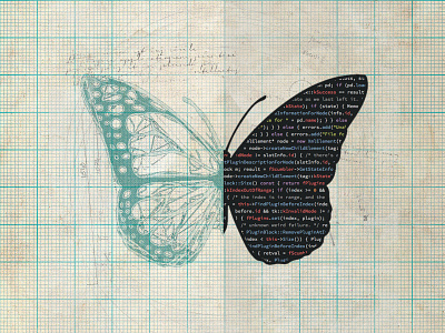 Art+Logic PDF blueprint butterfly code cover page drafting graph paper half sketch split