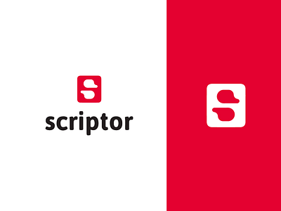 Scriptor | Software branding design digital flat icon icons letters logo minimal plataform red s web