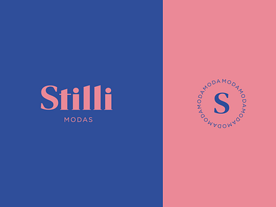 Stilli Modas blue branding cloth fashion letters logo pink type typography