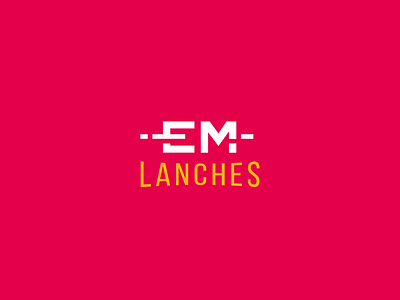 EM Lanhches brand branding delivery design flat food icon lettermark letters logo minimal red restaurant vector wordmark wordmarks yellow