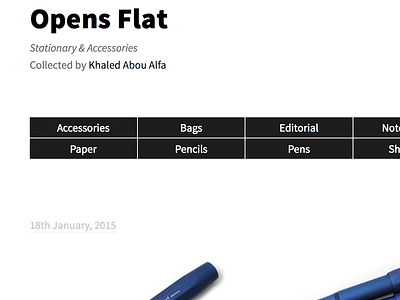 Opens Flat accessories minimal pens stationary website