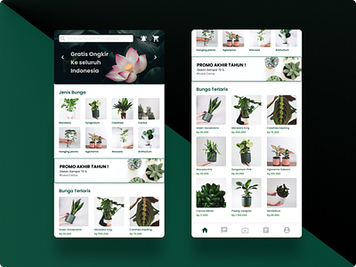 Florist ecommerce green landingpage mobile