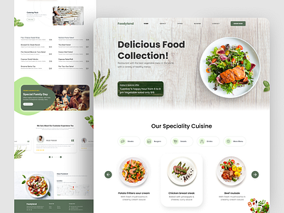 Foodyland - Web Design Exploration clean design dribbble explore food graphic design green grey landingpage modern restaurants ui uidesign web