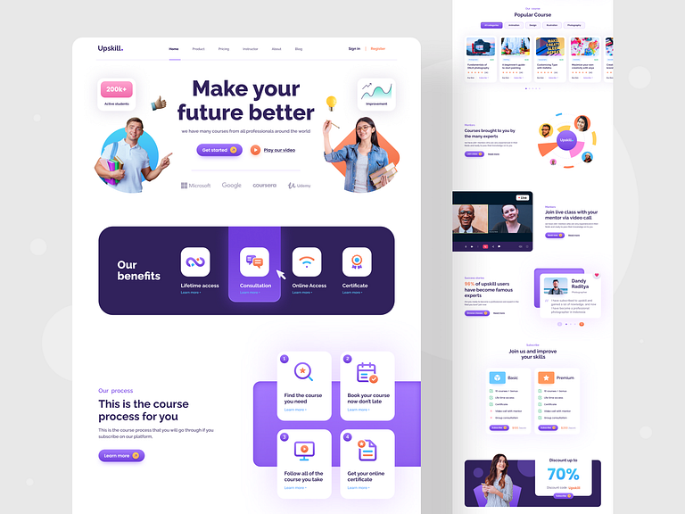 Upskill - Web Design Exploration by Sub1 on Dribbble