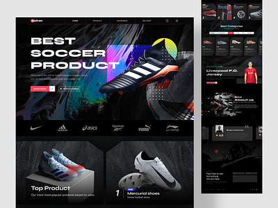 Soker - Web Design Exploration adidas asics black bold design dribbble foot football kick lining man nike puma reebok shoes soccer sport store ui uidesign