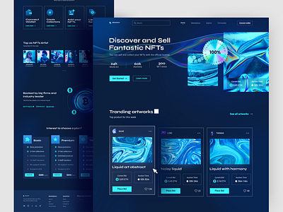 Bakolart - Web Design Exploration bitcoin blue bold coins cry crypto art cryptocurrency design doge dribbble future market modern nft nft market noise ui uidesign web website