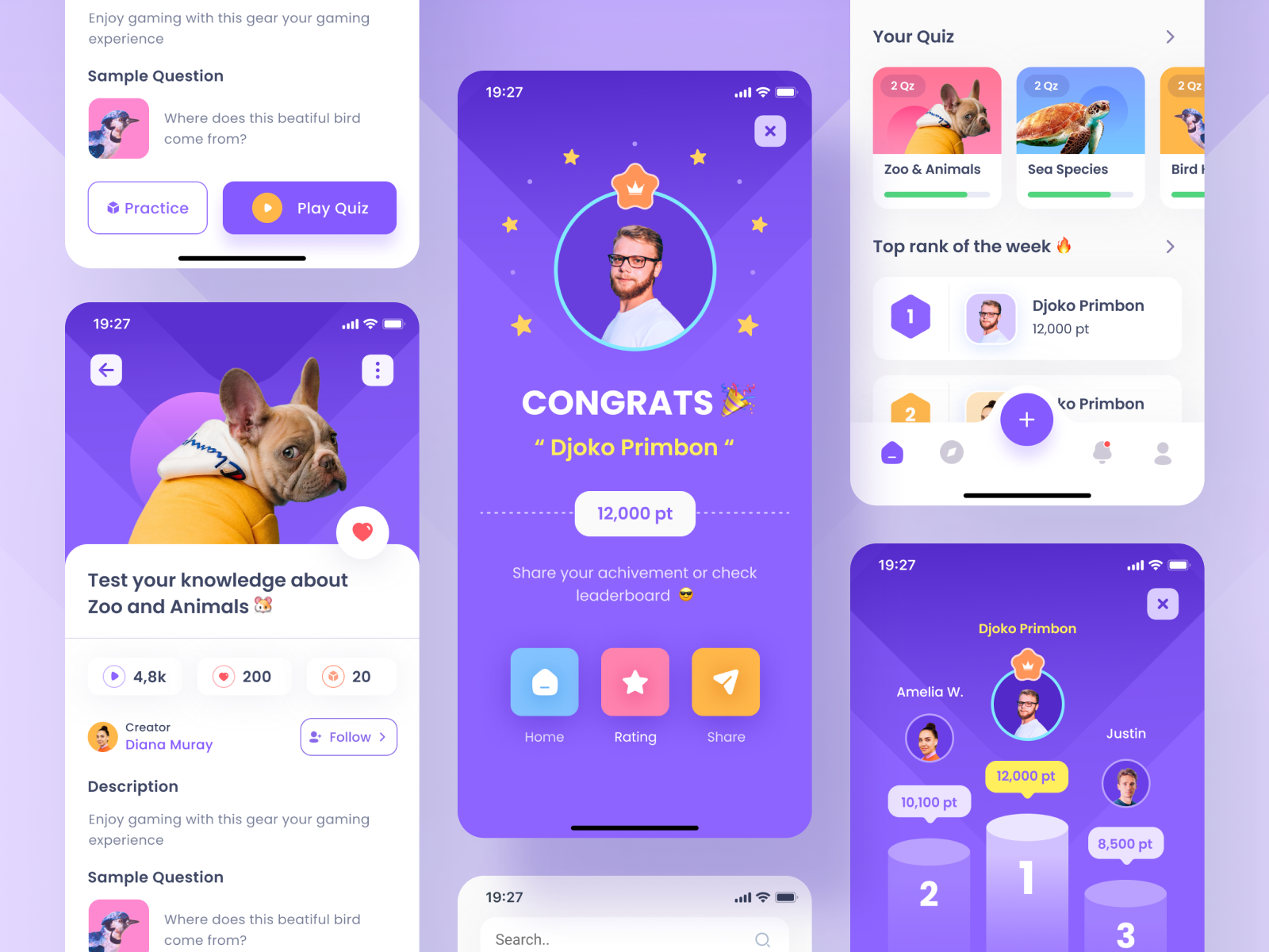 Quiz Mobile App UI by Sub1 for Sub1 Studio on Dribbble