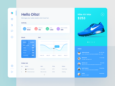 Shoes Dashboard UI blue dashboard design dribbble graphic design shoes ui uidesign vector
