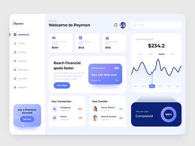 Payment Dashboard UI blue chart clean dashboard data data viuali design dribbble mobile app payment ui uidesign