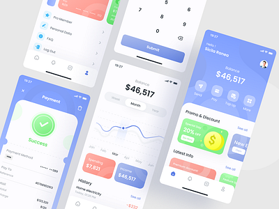 Finance Mobile UI blue calculator chart design dribbble finance mobile app money ui uidesign ux