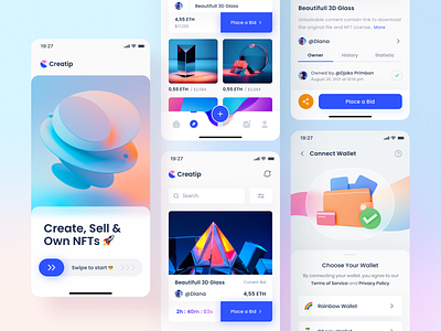 NFT Creative Mobile App UI