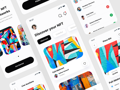 NFT Mobile App UI abstract art btc buy crypto design doge dribbble eth live mobile app sell ui uidesign ux