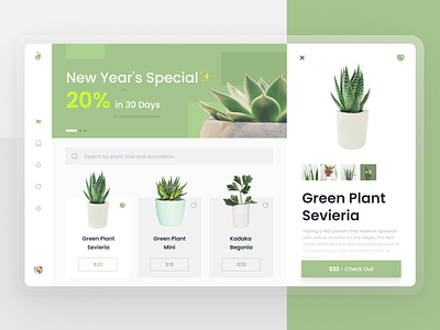 Plant Online Shop Dashboard dashboard design dribbble forest fresh green nature plant ui uidesign