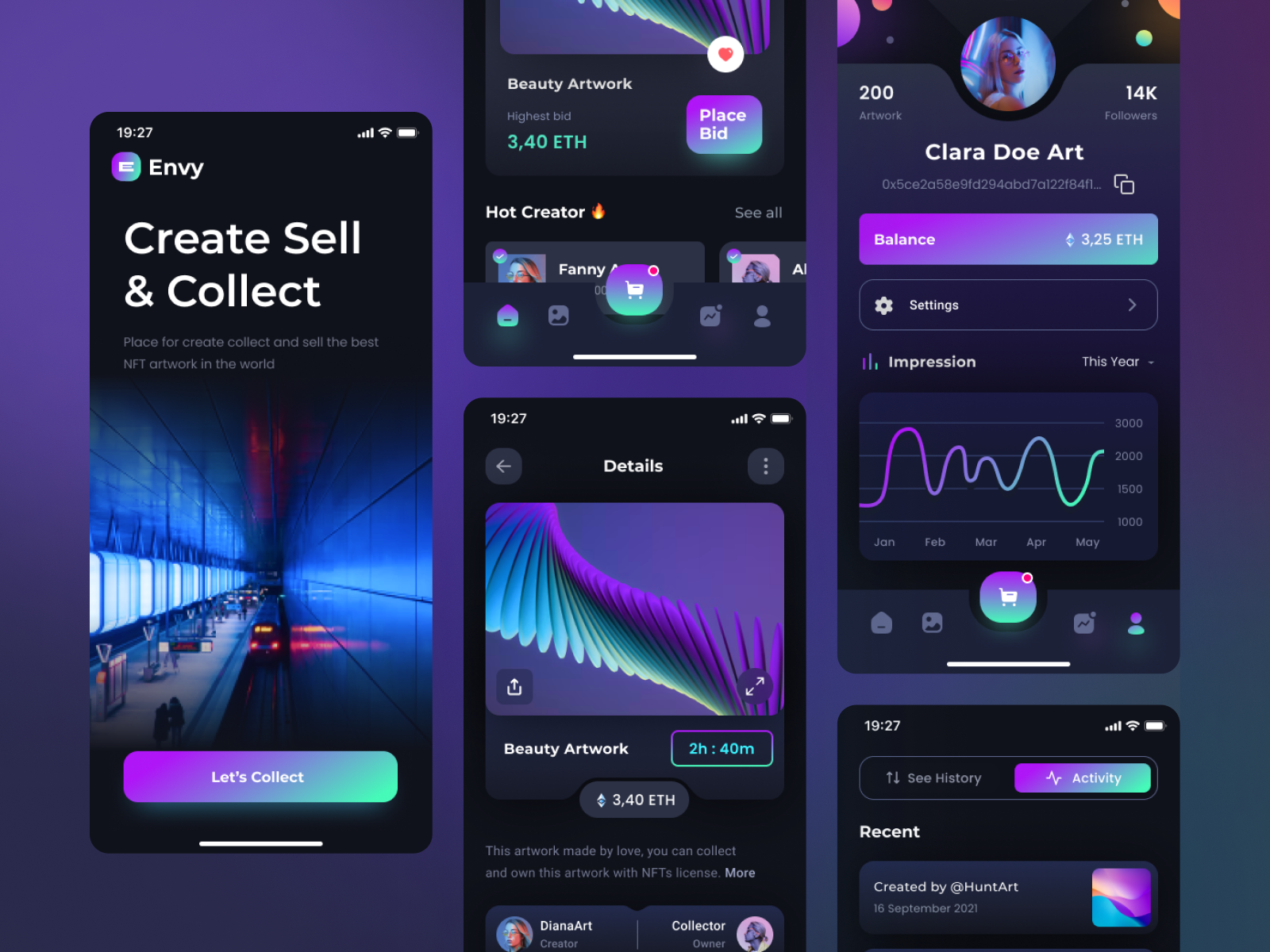 Envy Marketplace NFT Mobile by Sub1 for Sub1 Studio on Dribbble