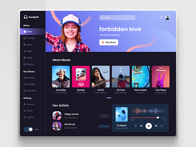 Sondpod Dashboard design dribbble guitar headphone music play sing song sound ui uidesign