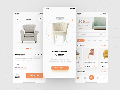 Furniture Shop Mobile App Ui kit chair design dribbble furniture mobile app table ui uidesign