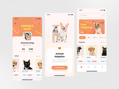 Pet Shop Mobile App cat design dot dribbble grooming mobile app pet ui uidesign