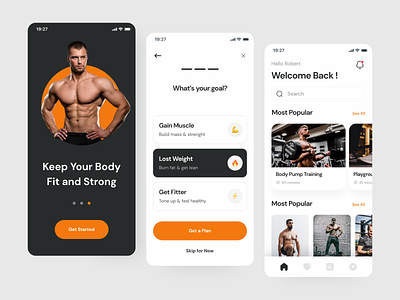 Fitness Mobile App design dribbble fit fitnes mobile app training ui uidesign workout