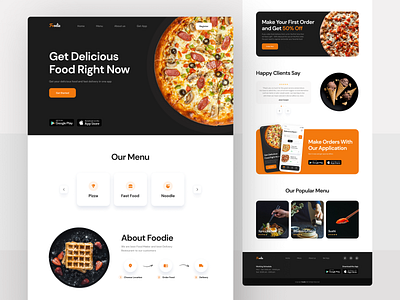 Foodie - Food Delivery Website branding design dribbble illustration logo mobile app nft ui uidesign ux