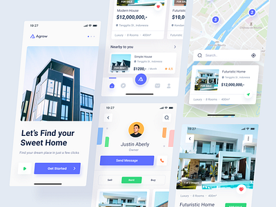 Agrow Real Estate Mobile design dribbble mobile app ui uidesign ux