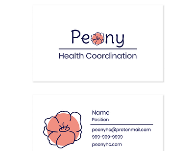 Peony Health Coordination Business Cards branding design icon logo