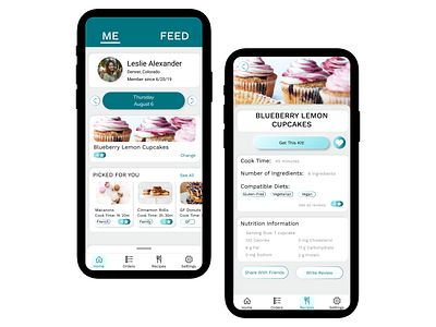 Blu Cakes App Screens