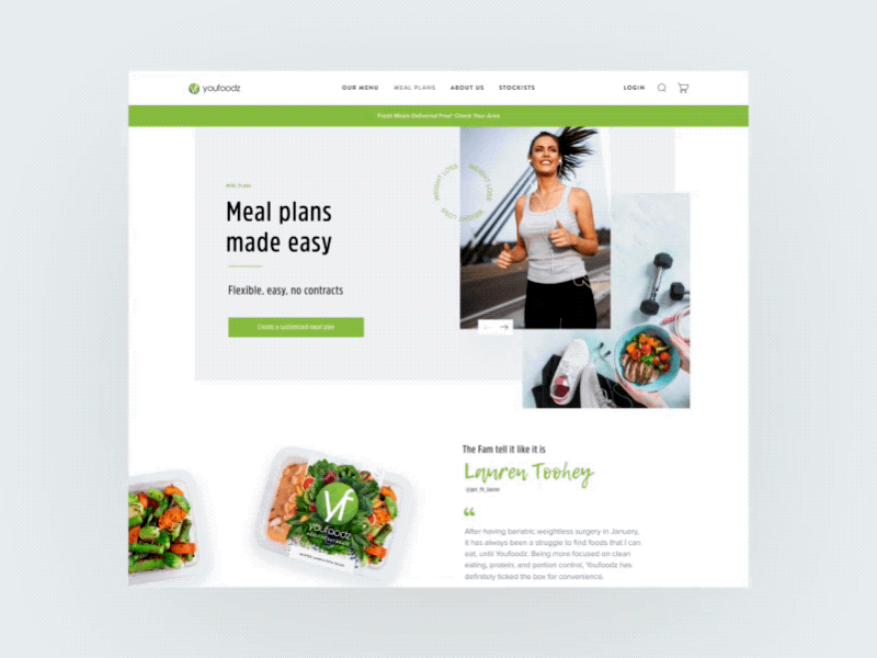 Meal plans made easy after effects animation ecommerce figma food gif health landing page live principle ui ux