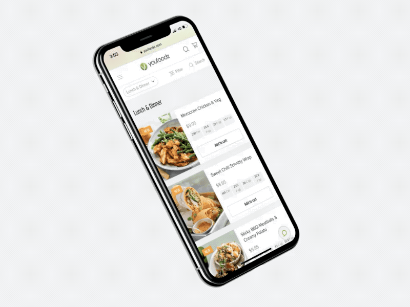 Menu Search Experience Animation 3d after effects animation app delivery design ecommerce food food app menu ui ux website
