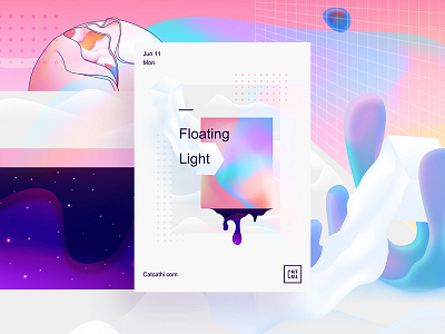 Floating Light color design drawing illustrator light sunrise type