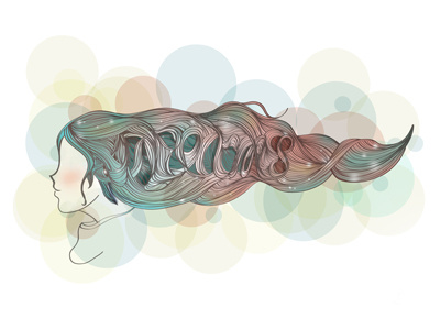 Dreams dreams hair illustration lines magic sketch type typography watercolor