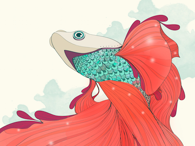 Fish digital fish illustration pez sketch texture watercolor