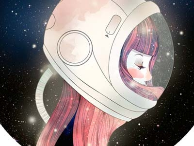 Astronauta astronaut galaxy illustration ilustracion space stars watercolor